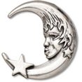 thumbnail image 1 of Sterling Silver 24" 1.2mm Fantasy Waning Waxing Crescent Shape Moon Face Stars Pendant Necklace, 1 of 2