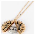 Engraved Necklace Sunflower Locket Necklace You Are My Sunshine Jewelry