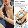 thumbnail image 2 of PLUHKN-Metal Band for Apple Watch Bands 41mm for Women Series 9 7 8, Bling Diamond Rhinestone Link Bracelet with 2 in 1 Waterproof Bling Case Lace Edge Diamond Protective Bumper Face Cover, Rose Gold, 2 of 4