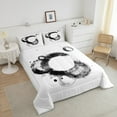 thumbnail image 4 of Erosebridal Ensemble de Literie Blanc Gris Grand, Couette en Duvet Aquarelle Abstraite, Réversible 3 Pcs, 4 of 8
