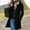 *Black, variant on Women's Mid Length Stand Collar Coat ,Button Up Trench Coat,Fall Winter Fashion Overcoat Brown,Womens Plus XXL
