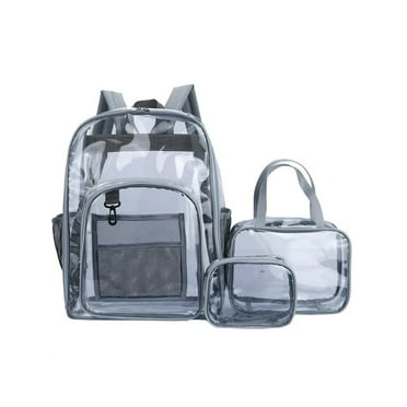 Lokass Clear Backpack, Unisex School Bag Transparent Plastic Bookbags ...