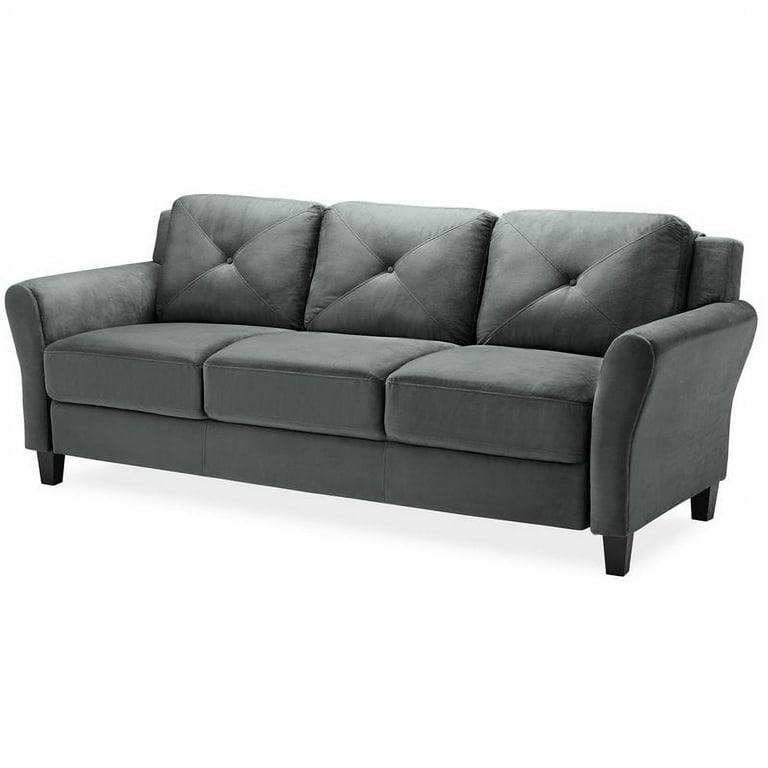 Lifestyle Solutions Harvard Sofa in Dark Gray Microfiber