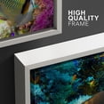 thumbnail image 4 of wall26 - 3 Piece Framed Canvas Wall Art - Colorful Underwater Offshore Rocky Reef with Coral and Sponges - Modern Home Art Stretched and Framed Ready to Hang - 24"x36"x3 WHITE, 4 of 5