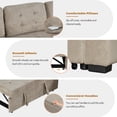 thumbnail image 5 of EUROCO 82.6" L Shaped Sectional Sofa Couch, Velvet Pull-out Sleeper Sofa Bed with Wheels, USB Ports, Power Sockets and Pillows for Living Room, Khaki, 5 of 8