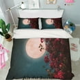 thumbnail image 2 of 3D Moon Night Red Floral Quilt Cover Set Bedding Set Pillowcases 73, 2 of 2