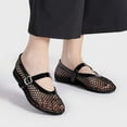 thumbnail image 5 of CHICVOMEY Mesh Shoes for Women Breathable Ballet Flats with Buckle Fashion Fishnet Flats for Women Casual Work Fashion Flats, 5 of 9