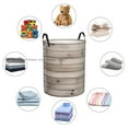 thumbnail image 7 of Wood Boards Laundry Basket Folding Dirty Clothes Toys Storage Bucket Household, 7 of 7