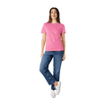 thumbnail image 5 of Gildan Heavy Cotton Taped Neck T-Shirt for Women, 100% Cotton Short Sleeve Azalea Tee, S, 5 of 6