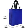 thumbnail image 4 of cabzymx 18 pcs Glossy Blue Small Gift Bags, 8 x 3.9 x 9.8 In Reusable Goodie Bag Bulk with Sturdy Base, Non-woven Holiday Gift Bags for Birthday, Wedding, Party, Easter, 4 of 7