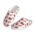 thumbnail image 2 of Daiia Strawberry Print Women’s Fuzzy Slippers Memory Foam Lightweight House Shoes Cozy Loafer Flannel House Shoes-40/41, 2 of 7