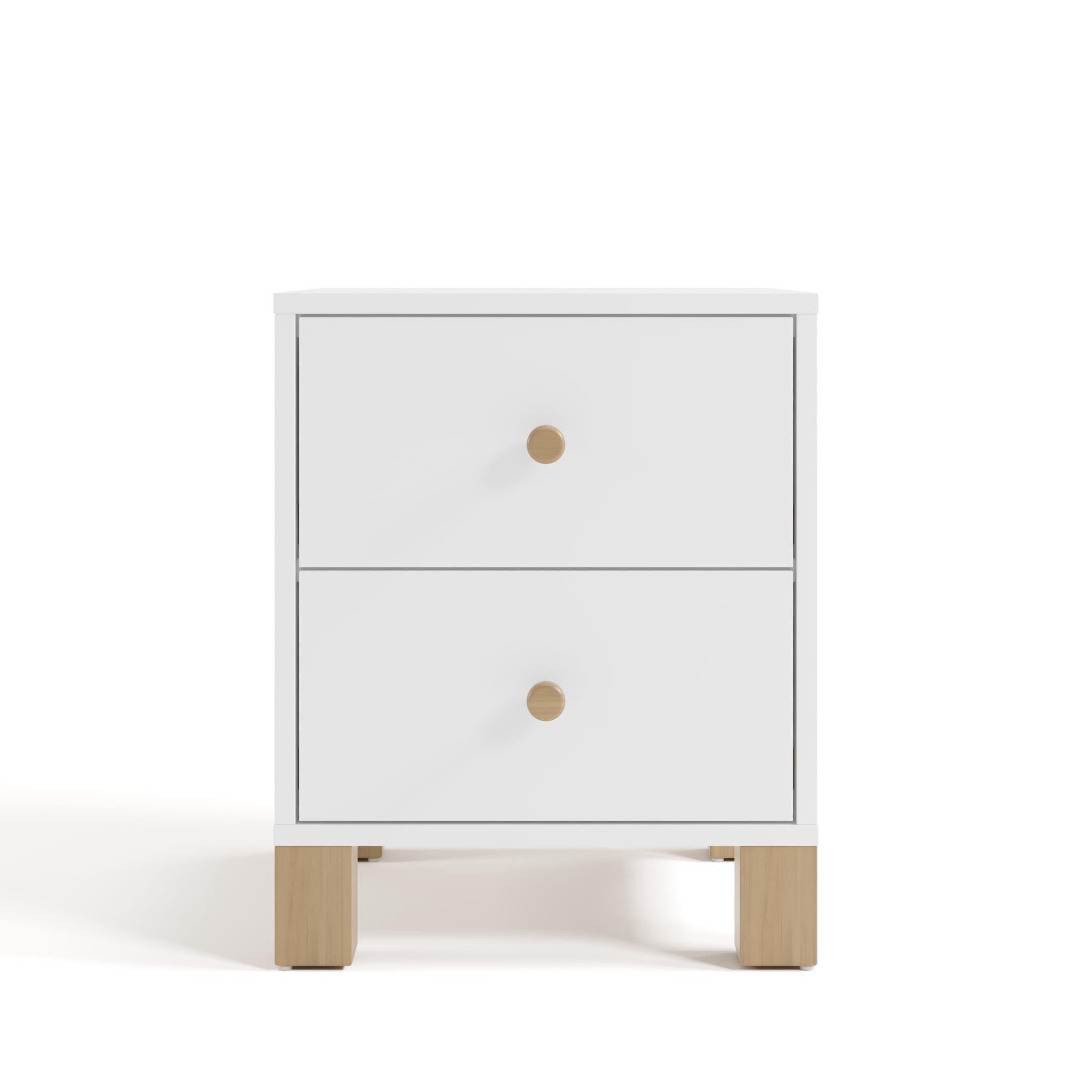 Storkcraft California 2 Drawer Nightstand, White and Driftwood