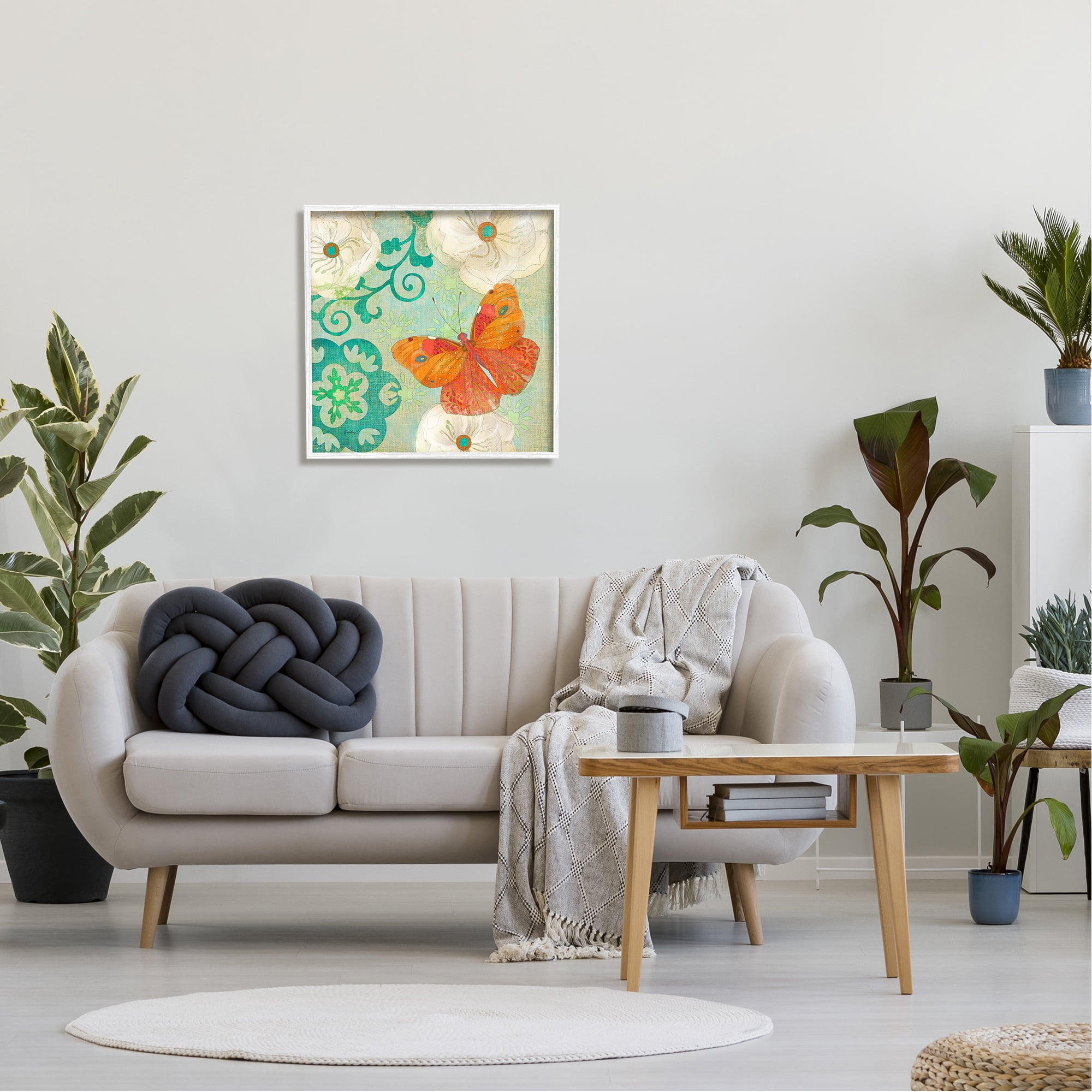 Stupell Industries Cherokee Rose Butterfly Animals & Insects Painting White Framed Art Print Wall Art, 24 x 24