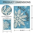 thumbnail image 2 of Hello Winter Snowflakes House Flag Double Sided, Blue Snow Decorative Garden Yard Outdoor Large Decor, Christmas Holiday Burlap Home Outside Decoration 28 x 40, 2 of 6