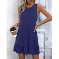 thumbnail image 4 of Zeagoo Sleeveless Dress for Women Swing Summer Casual Solid Tunic Ruffle Dress Cover Up with Pockets, 4 of 6