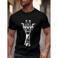 thumbnail image 1 of Men's T-Shirt,Short Sleeve Tee Shirt Casual Tops Funny Giraffe Crew Neck T Shirts for Men, 1 of 8