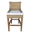 thumbnail image 4 of Home Square Rattan and Wood Barstool in Kubu Gray - Set of 2, 4 of 11