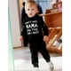 thumbnail image 2 of Ropa para bebé niño, sudadera con capucha de manga larga con estampado de letras divertidas y pantalones, 2 of 5