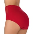 thumbnail image 4 of Innerwin Ladies Swimsuit Solid Color Beachwear Tummy Control Breathable Swimwear Elastic Waist Summer Holiday Bright Red S, 4 of 5