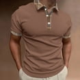 thumbnail image 2 of Sngxgn Shirts for Men Polo Short Sleeve Collared Shirt(Coffee,XXXL), 2 of 4