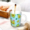 thumbnail image 3 of Yiaed Cartoon Avocado Print Ceramics Coffee,Large Handle Design,Extra Large Tea and Coffee Cup for Office and Home Mugs, 3 of 6