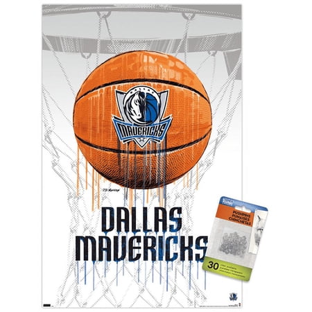 NBA Dallas Mavericks – Drip Basketball 21 Wall Poster with Pushpins 14.725 x 22.375