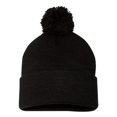 thumbnail image 2 of Sportsman Pom-Pom 12 Knit Beanie, One Size, Black, 2 of 2