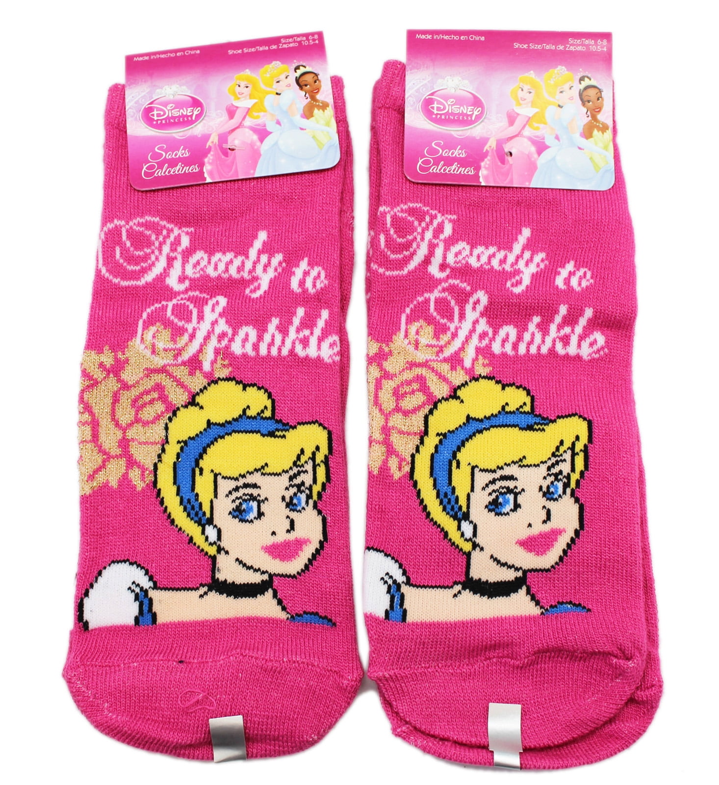 Princess Disney Cinderella Hot Pink Colored Kids Socks