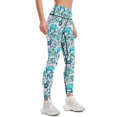 thumbnail image 2 of Dusty Pink White and Teal Elephant and Floral Watercolor Pattern Leggings Clothing fitness Legging sexy woman Womens Leggings, 2 of 6