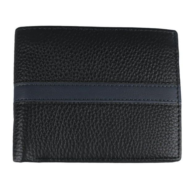 Cartera de gran capacidad para hombre Nikou de cuero color negro