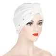 thumbnail image 4 of iHPH7 Head Wraps for Cancer Patients Women Turban Head Wraps for Women Chemo Headwear for Women Cancer Hats for Women Chemo Hair Scarf, White One Size, 4 of 4