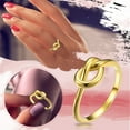 thumbnail image 3 of CILENON Silver Ring Women Men Ring Knotted Heart Titanium Steel Female Ring Jewelry Gift Finger Ring Set Chunky Gold Rings Ring for Women(Gold,6), 3 of 6