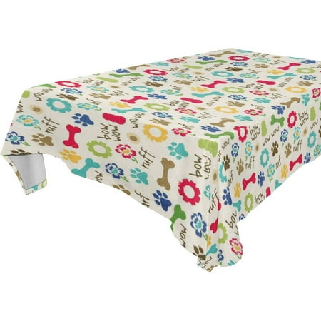 

POPCreation Dog Themed Pattern Tablecloth 60x104 inches