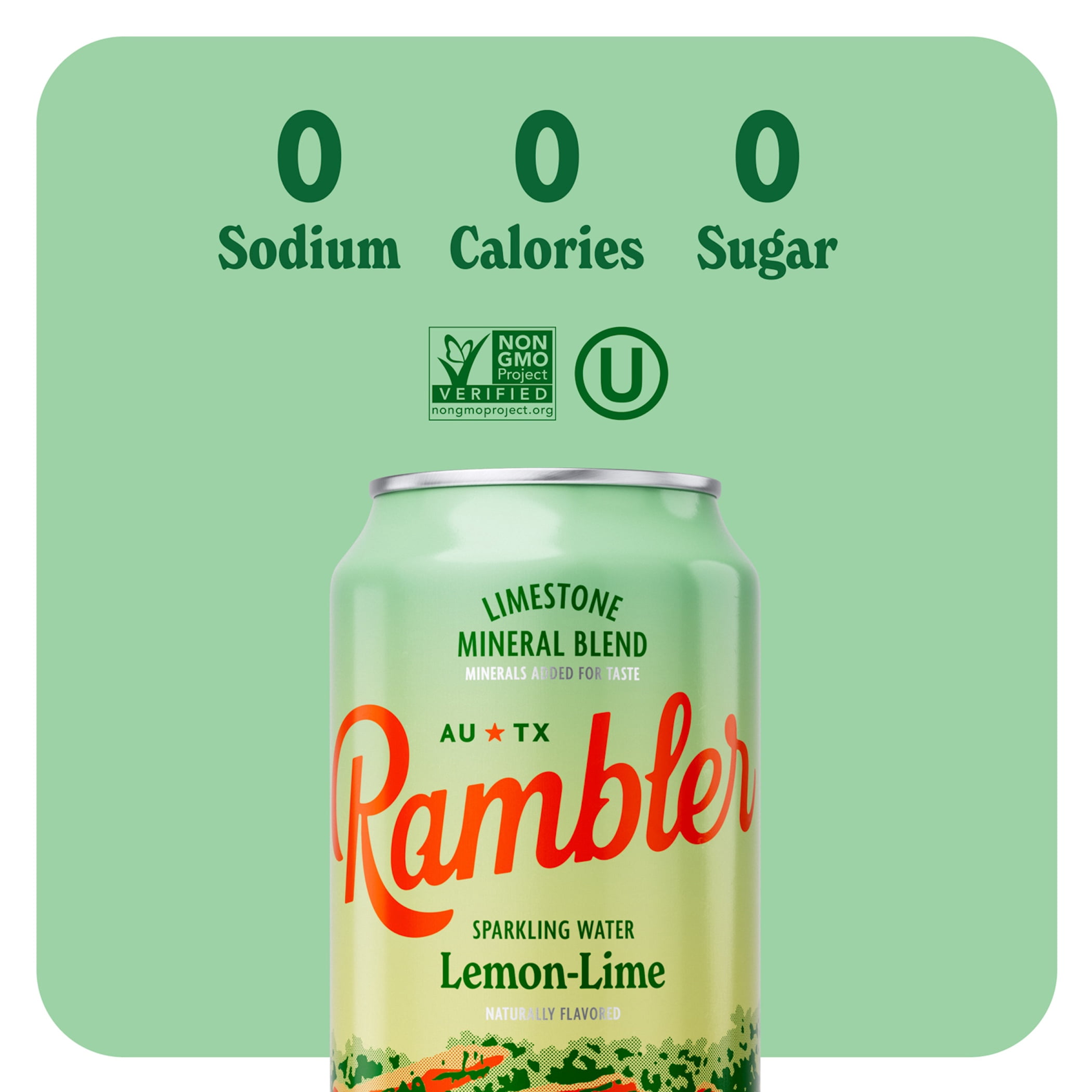 (3 pack) Rambler Lemon Lime Sparkling Water 8 - 12 fl Oz Cans