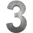 thumbnail image 4 of Huge 20" Metal Number Three 3" Wall Decor, Silver with Rusted Edges, Galvanized Wall Mountable Decoration for Country, Mid-Century, or Farmhouse Themed Room or Event, 4 of 6