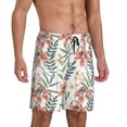 thumbnail image 2 of Pofeuu Lilies Flowers Print Men's Soft Woven Elastic Waistband Sleep Pajama Short-Medium, 2 of 6