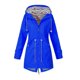 thumbnail image 2 of Chaqueta con capucha a prueba de viento para mujer, cortavientos impermeable, prendas de vestir cálidas para exteriores, correr, senderismo, escalada, , azul S Yinane Rompevientos, 2 of 4