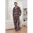 thumbnail image 2 of EK4YDNDS Mens Pajama Set, Soft Flannel PJS for Men Comfy Warm Printed Sleepwear（HAMBURG-DARK GREY, L）, 2 of 5
