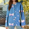 thumbnail image 4 of Women Love Heart Graphic Oversized Sweaters Valentine Cute Cardigan Open Front Button Clothes, 4 of 6