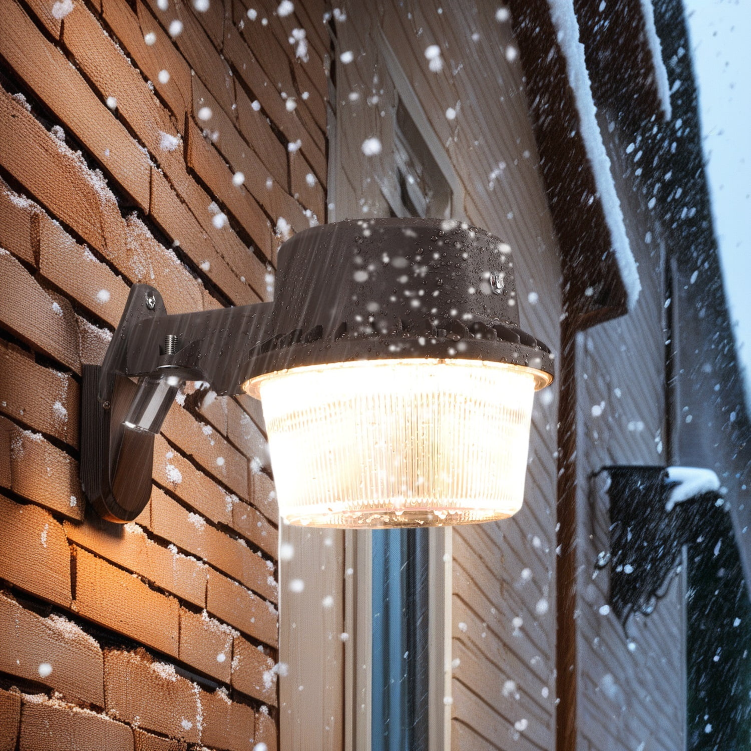 2 Pack LED Barn Light, Dusk to Dawn Flood with Photocell, Outdoor Security Area Lights Lighting, ETL & FCC Listed, IP65 Waterproof, Aluminum Housing, 110-277V, 3000K Warm White
