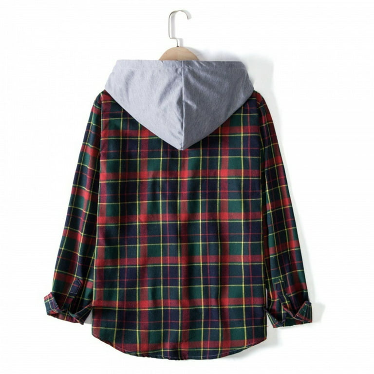 Hooded discount check shirt