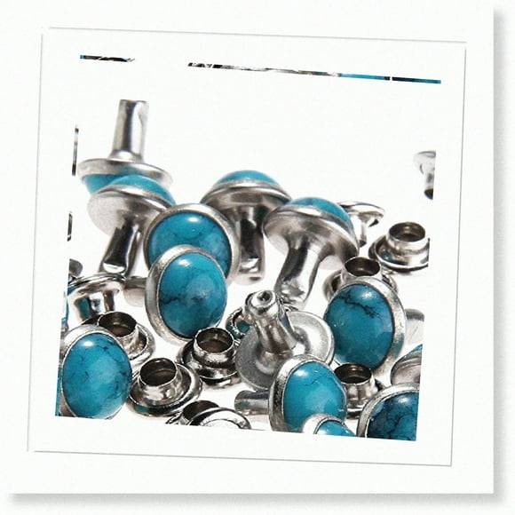 100pcs Tandy Leather 10MM Bleu Turquoise Rivets Rapides pour Bracelet de Chaussures Sac en Cuir Bricolage