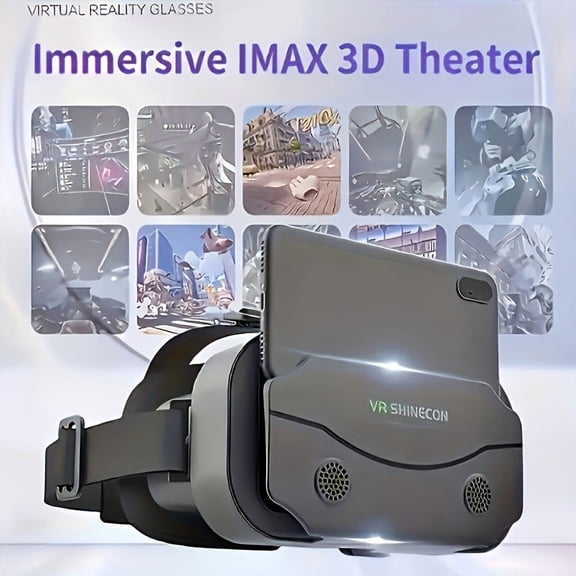 Binocular 3D VR Headset for Smartphones Up to 7", No Power Required, USB Charging, Adjustable & Lightweight for Movies & VR Games