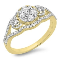 Dazzlingrock Collection 0.80 Carat (ctw) 14K Round Cut Diamond Bridal Split Shank Engagement Ring 3/4 CT, Yellow Gold, Size 9.5