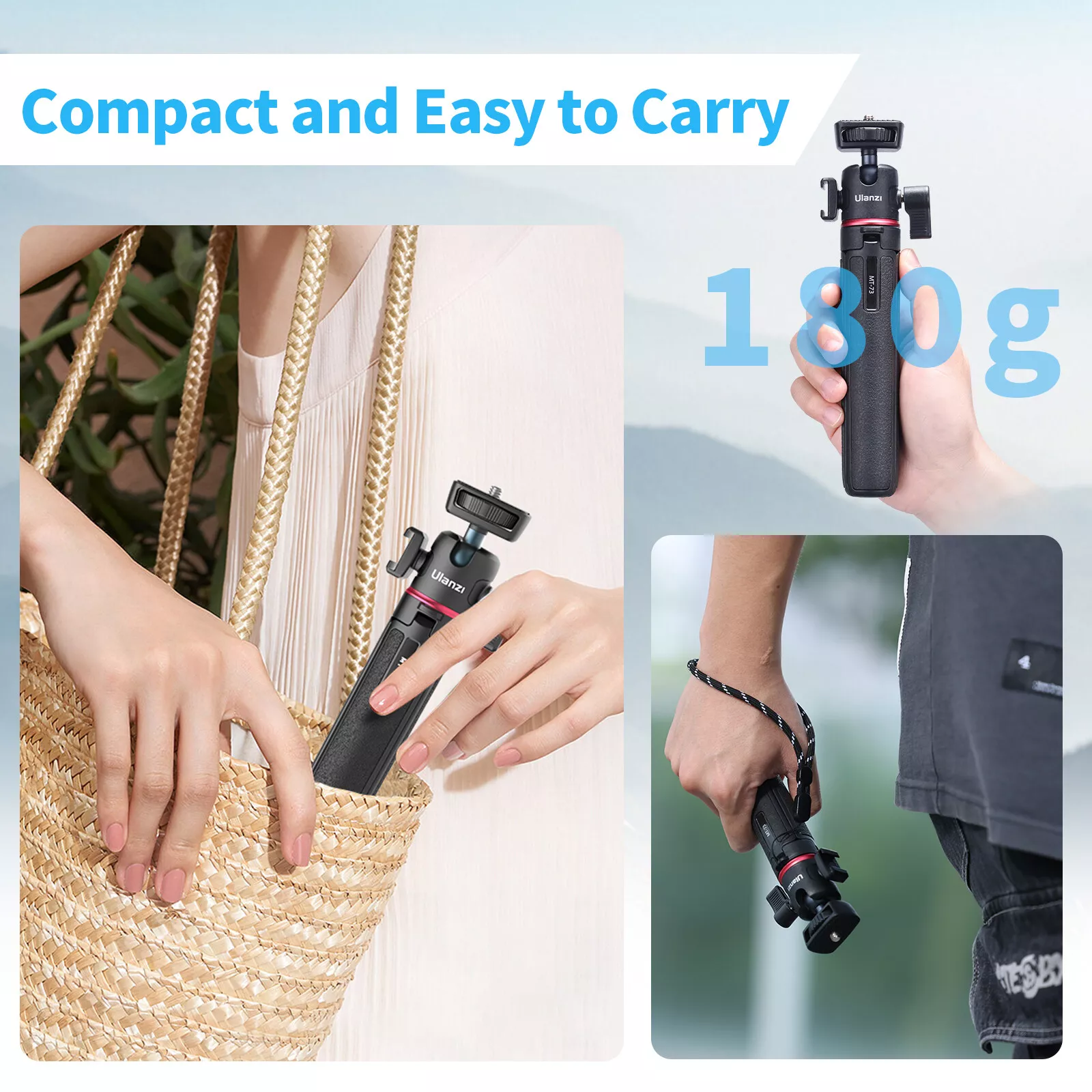 Ulanzi MT-73 Mini Desktop Tripod – 55cm Extendable Tripod for DSLR Cameras & Smartphones