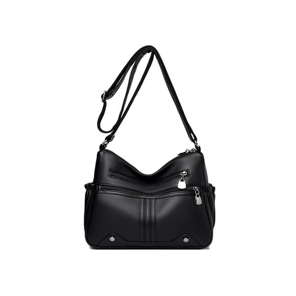 Sexy Dance Ladies Shoulder Bags Large Capacity Tote Bag Multi Pockets Crossbody Handbag Zipper Women Lightweight Adjustable Strap Black