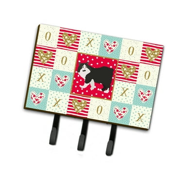 Carolines Treasures CK5593TH68 Cymric Cat Love Leash or Key Holder Red Triple Hook multicolor