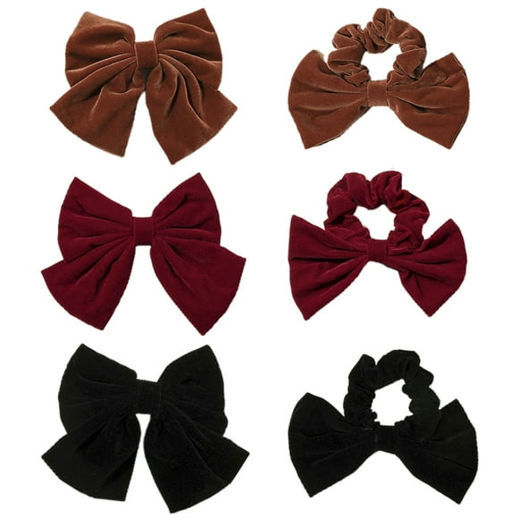 Cheveux Scrunchies Bowknot Fashion: 3pcs Titulaires de queue de cheval mignon avec des pinces à cheveux