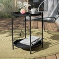 thumbnail image 2 of Wubio Outdoor Side Table, 2-Tier Metal Round End Table, Black, 2 of 11