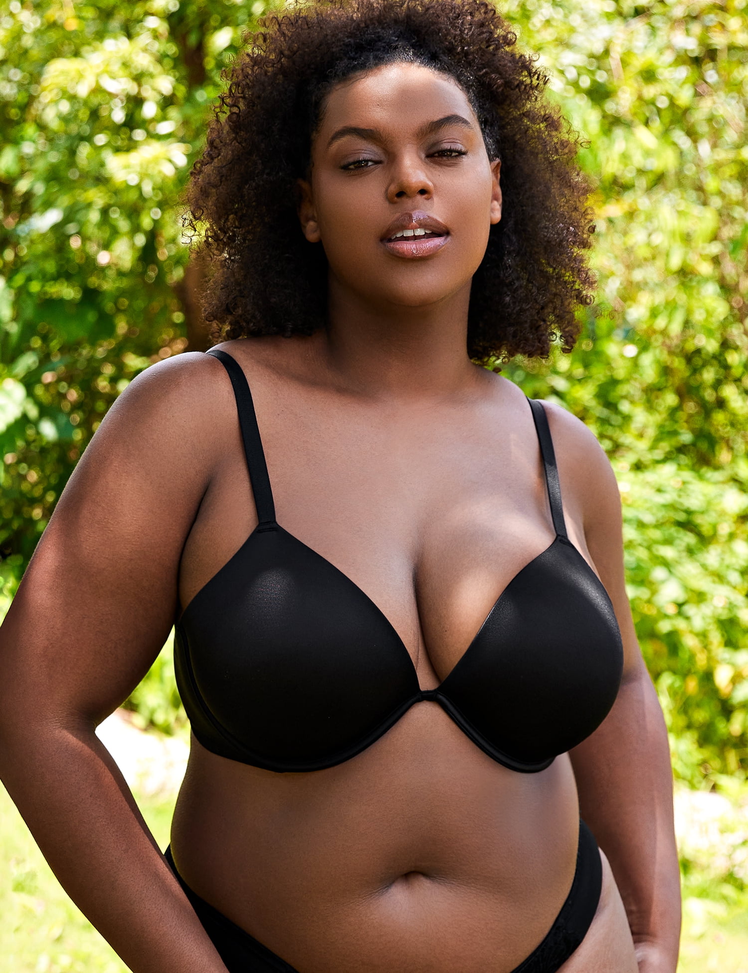 Wingslove Womens Push-up Bra Deep V Plunge Underwire T-Shirt Bra, Black 38D